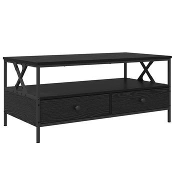 Mesa De Café | Mesa De Centro Roble Negro 100 X 51 X 45 Cm Madera Contrachapada