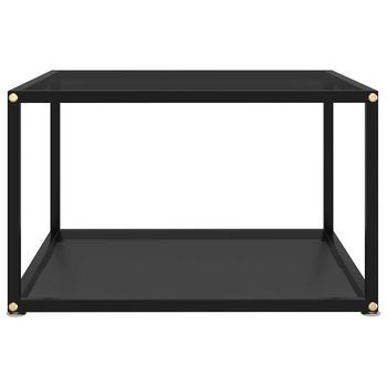 Mesa De Café - Mesa De Centro Negra Vidrio Templado 60x60x35 Cm