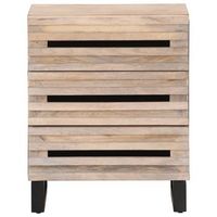 mesita de noche  mesilla de noche madera maciza de mango 50x34x62 cm