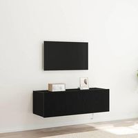 vidaxl mueble de tv montado en la pared 2 uds roble negro