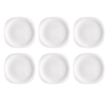 Set 6 bajoplatos vidrio opal blancos 31 cm