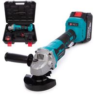 radial angular 21v con motor sin escobillas 3 velocidades de hasta 8000rpm maletin de transporte y doble bateria de 20000 mah 375x115x315 cm color azul