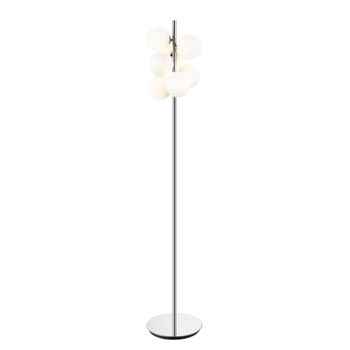Lámpara de pie metal y vidrio  161 cm