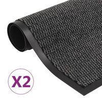 alfombras de entrada rectangulares de nudo 2 uds gris 80x120 cm vidaxl