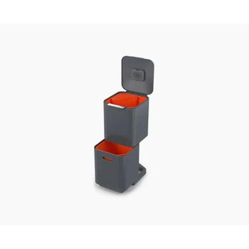Cubo de basura Joseph Joseph Totem Compact 40L gris con doble compartimento