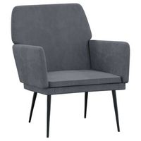 sillon de terciopelo gris oscuro 62x79x79 cm vidaxl