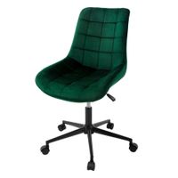 silla de oficina ergonomica giratoria verde tapizada de terciopelo