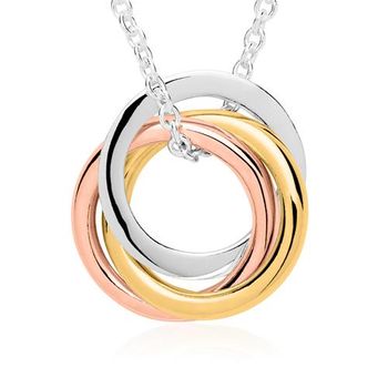 Colgante plata 925 brillante tricolor