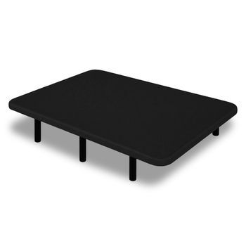 Base Tapizada 105 X 190 Cm Negro - Sin Patas -  Tejido 3d Antideslizante - Estructura Resistente - 100% Transpirable