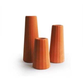 Floreros en hormigón terracotta (trio)