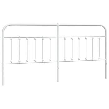 Cabecero Cama Mueble De Dormitorio De Metal 193 Cm Blanco M02_0006830