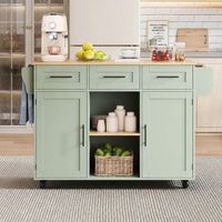 carrito de cocina con encimera efecto madera y mesa plegable 139 x 4671 x 915 cm