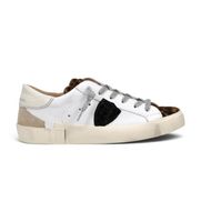 philippe model para mujer prld zapatillas de piel prsx low blanco 36 plano cordones casual