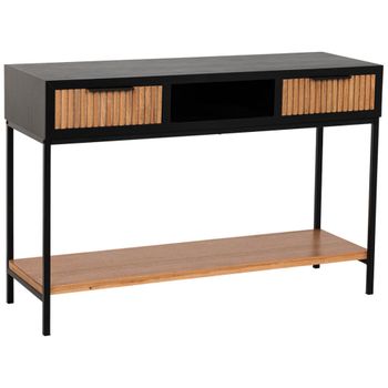Recibidor dos cajones madera y metal 120x40x69