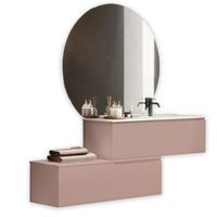 composicion bano de lavabo recto de 4 piezas venere rosa polvo en mdf
