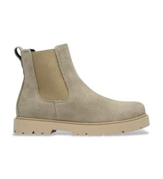 Birkenstock para mujer. 1033200 Botines de Piel Highwood (Ajuste Estrecho) beige (38), Plano, Ante, Ninguno, Casual