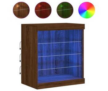Vidaxl aparador con luces led roble marrón 60,5x37x67 cm
