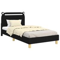 cama para ninos con cabecero negro 90 x 190 cm tela vidaxl