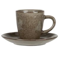 taza y platillo de ceramica verde