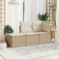conjunto de sofas de jardin con cojines beige 3 uds  mueble jardin mesa y sillas ratan pe cfw978697