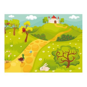 Papel Pintado 3d - Un Camino A Un Castillo Mágico (350x270 Cm)
