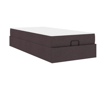 Estructura de cama individual para adultos con colchón 2 pcs canela tela