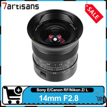 7artisans 14mm F2.8 Full Frame Ultra gran angular enfoque Manual lente principal lente de cámara de distorsión casi para Sony Canon Nikon