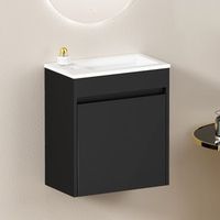 mueble de bano - mueble auxiliar - mdf - negro 46cm