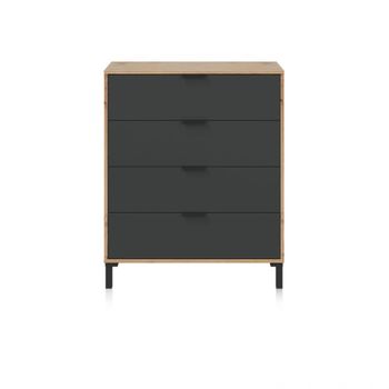 Cómoda melamina, gris, 77,5 x 94 x 40