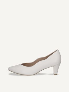 CAPRICE Pumps, white, made of Leather with Funnel heel, Size 38