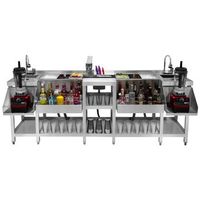 estacion de cocteleria doble compacta bar de hacer cocteles de acero inoxidable