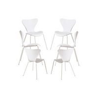 pack 6 sillas ceolin de polipropileno 764340 cm - blanco
