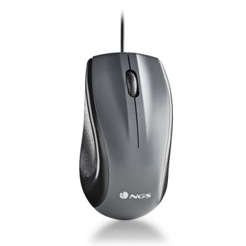 Ratón NGS con cable láser 1200 DPI ambidiestro gris USB