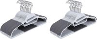 conjunto de 40 perchas antideslizantes de plastico gris