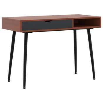 Escritorio Ordenador Cajón Madera Ingeniería Marrón 110x50x75cm Vidaxl