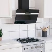campana extractora pared acero y vidrio templado negro 60 cm cfw31129