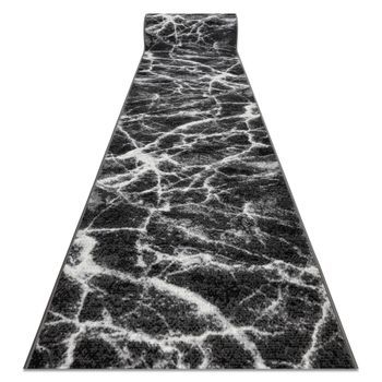 Alfombra De Pasillo Bcf Morad Mármol Antracita / Negro 90 Cm 90x540 Cm