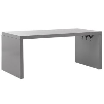 Mesa De Jardín De Cemento Reforzado Gris 180 X 90 Cm Forma De U 6 Plazas Resistente Al Agua Taranto