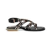 sandalias asimetricas de piel con tachuelas multicolor black 36
