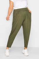 yours pantalon caqui harem doble pinza mujer curvy y tallas grandes yours