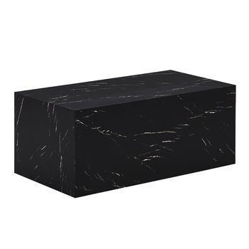Mesa De Centro De Mármol Amiri L - 95 X 50 Cm Negro