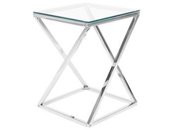 Mesa auxiliar  vidrio plateado