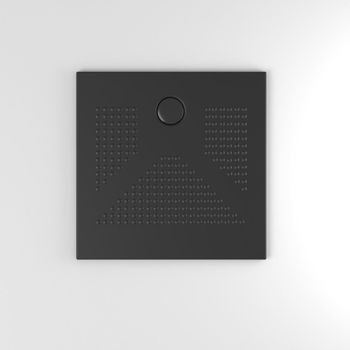 Plato De Ducha De Cerámica Delgada Negro Mate 80x80 H3cm | Delfino
