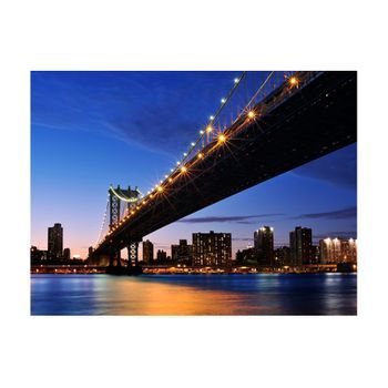 Papel Pintado 3d - Puente Brooklyn Iluminado (350x270 Cm)