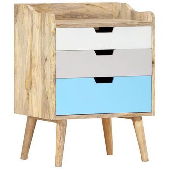 Mesita De Noche De Madera Maciza De Mango 47x35x63 Cm Vidaxl