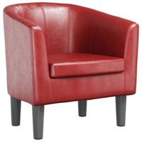 sillon cuero sintetico rojo tinto