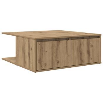 Mesa De Café | Mesa De Centro Roble Artisan 80 X 80 X 31 Cm Madera Contrachapada
