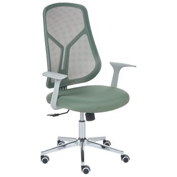 Silla De Oficina Moderna Con Base Giratoria Altura Ajustable Reposabrazos Respaldo De Malla Verde Nuviner