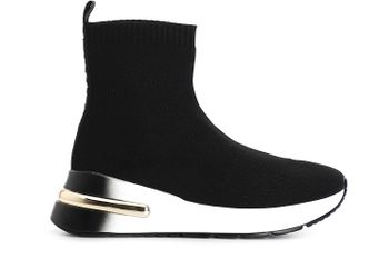 zapatillas altas para correr para mujer en tejido elástico. black
