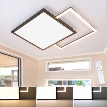 Nettlife Lámpara De Techo Led 46w Sala De Estar Lámpara De Moderna Regulable Negra Con Diseño De Cielo Estrellado Para Dormitorio Estudio Hotel